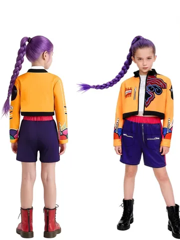 Children's Cosplay Costume Set Stylish Performance Outfit With Top And Shorts For Kids Party Stage Show Holiday Event