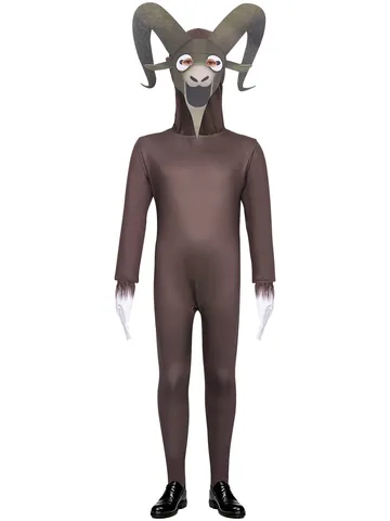 Enfants Adultes Halloween Jeu d'Horreur Bouc Monstre Cosplay Costume Combinaison Avec Masque Déguisement Fête Tenue