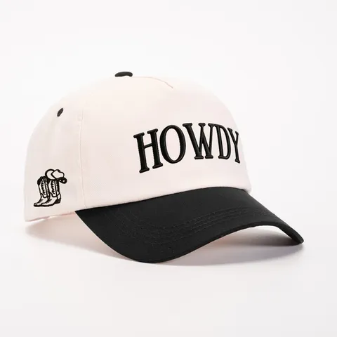 Gorra de Béisbol Unisex de Poliéster Bloque de Color Moda Western Vintage Letra Bordada Visera Curva Ajustable Sombrero