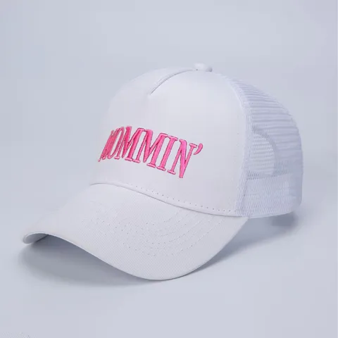 Bestickt Trucker Hut Outdoor Verstellbar Mesh Baseballcap Fünf Panel Gebogene Krempe Atmungsaktiv Sonnenschutz Kappe Für Unisex