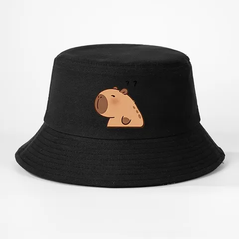 Mode Polyester Digital Bedruckt Cartoon Capybara Fischerhut Sonnenschutz Atmungsaktiv Faltbar Outdoor Sommer Hut Für Damen Herren