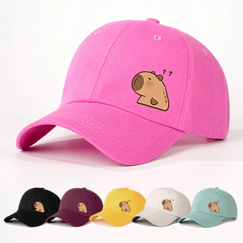 Capybara Druck Baseballkappe Polyester Outdoor Sonnenschutz Verstellbarer Hut Cartoon Tier Casual Sport Kappe für Damen Herren