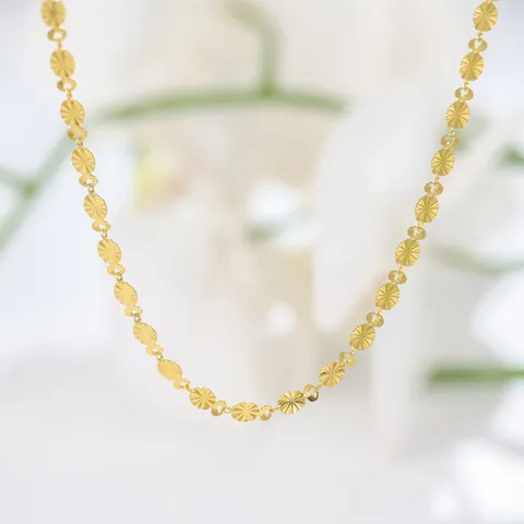 Dames Goud Verguld Titaniumstaal Geometrische Schijf Hanger Halsketting Minimalistisch Roestvrij Staal Gegraveerde Ronde Sterrenketting Sieraden Cadeau