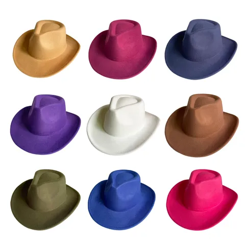 British Vintage Wool Fedora Hat Western Cowboy Hat Cotton Sun Protection Casual Hat For Men Women Autumn Winter