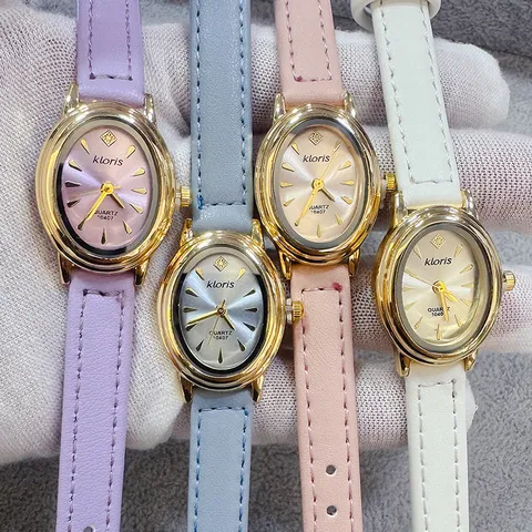 Dames Kwartshorloge Ovaal Legering Kast Kunstleer Band Goud Wijzerplaat Minimalistisch Elegant Vintage Retro Aanwijzer Jurk Polshorloge Cadeau Voor Vrouwen