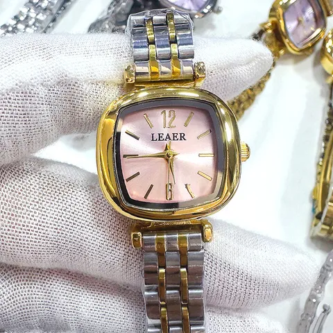 Reloj de Cuarzo Cuadrado Vintage para Mujer Correa de Acero de Aleación Oro Plata Esfera Pequeña Reloj de Pulsera Business Casual