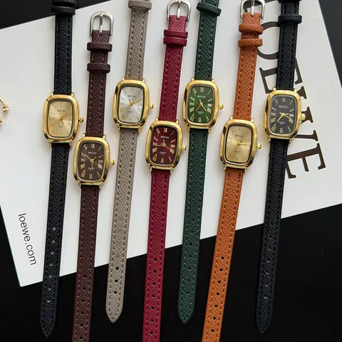 Vintage Rectangular Quartz Watch For Women Retro Roman Numerals Dial Faux Leather Strap Fashion Wristwatch Elegant Casual Dress Watch Gift