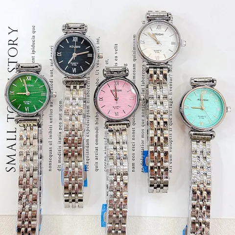 Reloj de Cuarzo para Mujer Minimalista de Acero Inoxidable Aleación Moda Esfera Redonda Números Romanos Resistente al Agua Reloj de Pulsera con Correa de Acero Regalo