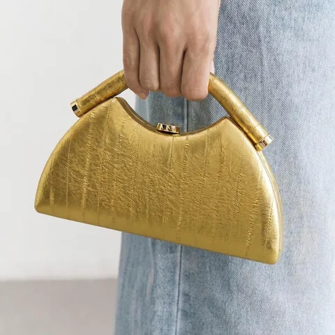 Retro Eel Pattern PU Leather Top Handle Bag Women Fashion Evening Handbag Vintage Clutch Purse