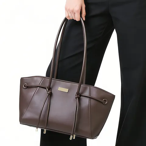 Retro Trapezoid Wing Tote Bag Women Large Capacity PU Leather Handbag Casual Travel Shoulder Underarm Bag