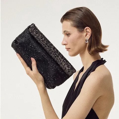 Shiny Rhinestone Envelope Bag Luxury Full Diamond Clutch Purse Fashion Women Banquet Party Evening Handbag