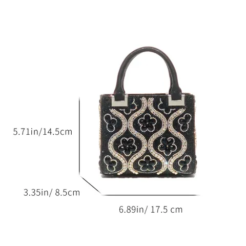 Women Rhinestone Evening Bag Luxury Satin Clutch Purse Sparkling Crystal Handbag For Party Wedding Banquet