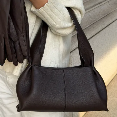 French Niche Design Cloud Dumpling Handbag Women PU Leather Soft Underarm Shoulder Bag Casual Fashion Tote Bag
