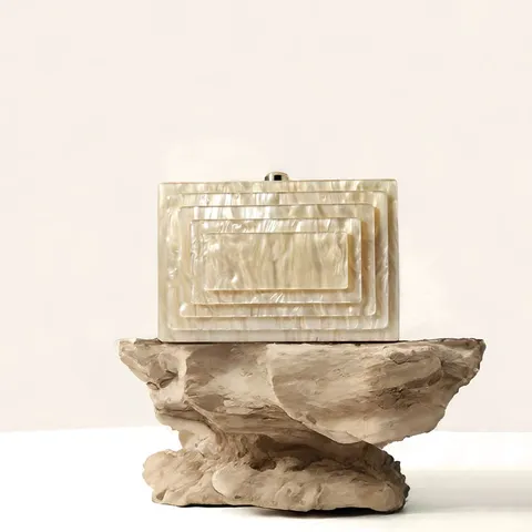 Women Acrylic Evening Clutch Bag Marble Pattern Hard Shell Crossbody Shoulder Bag Stylish Top Handle Box Handbag