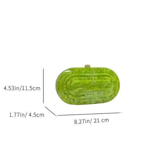 Fashion Acrylic Evening Bag Women Marble Pattern Clutch Purse Elegant Hard Shell Party Wedding Handbag With Chain