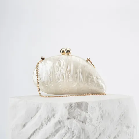 Women Acrylic Evening Bag Marble Texture Clutch Purse With Gold Chain Elegant Wedding Party Crossbody Shoulder Handbag