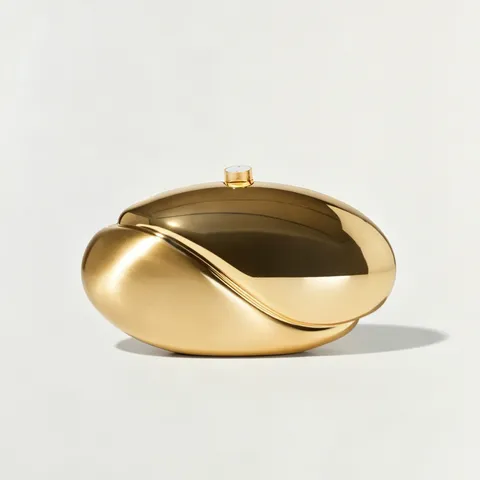 Niche Design Metal Acrylic Evening Bag Wavy Round Clutch Purse Fashion Shoulder Crossbody Bag For Women Banquet Party