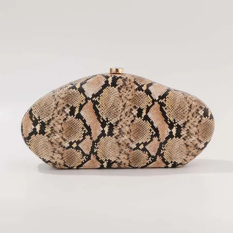Women Acrylic Evening Bag Luxury Snake Print Chain Clutch Bag Banquet Fashion Shoulder Crossbody Bag