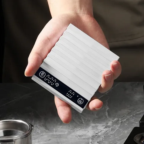 Mini Bilancia Elettronica Intelligente per Caffè Bilancia da Cucina Digitale con Display LED USB Ricaricabile
