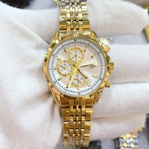 Reloj de Pulsera de Cuarzo de Moda Caja de Aleación Correa de Acero Inoxidable Calendario Pantalla Analógica Resistente al Agua Reloj Redondo para Pareja