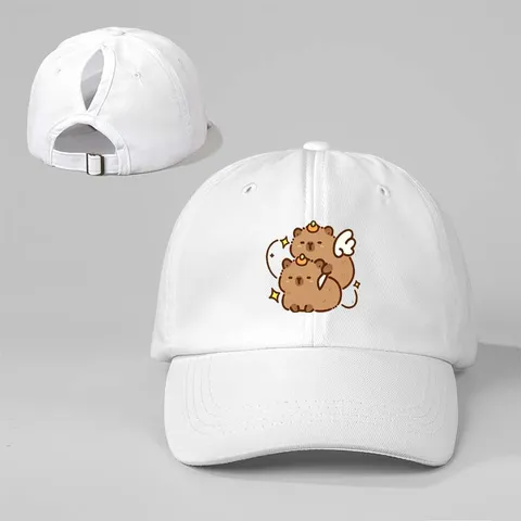 Unisex Pferdeschwanz Baseballkappe Cartoon Capybara Digital Bedruckt Einstellbar Atmungsaktiv Sonnenschutz Outdoor Schattierung Hut Reisen Lässig Sport Gebogene Krempe Runde Krone Kappe
