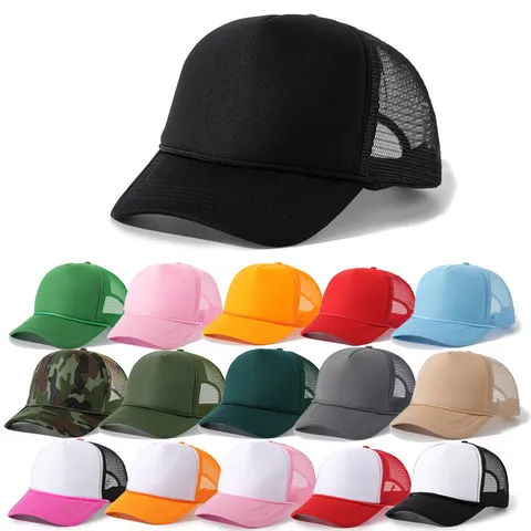Casquette Trucker Décontractée en Maille de Polyester Respirante Couleur Unie Épissure Casquette de Baseball Avec Corde Décorative Réglable Protection Solaire Outdoor Sport Unisex