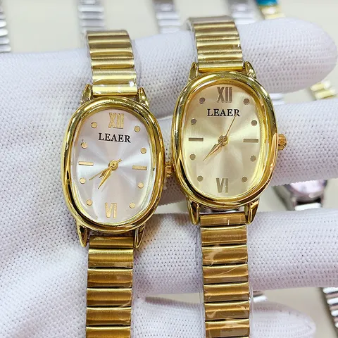 Reloj de Cuarzo para Mujer Moda Vintage Esfera Ovalada Minimalista de Aleación y Acero Inoxidable Reloj de Pulsera para Estudiantes Reloj Elegante