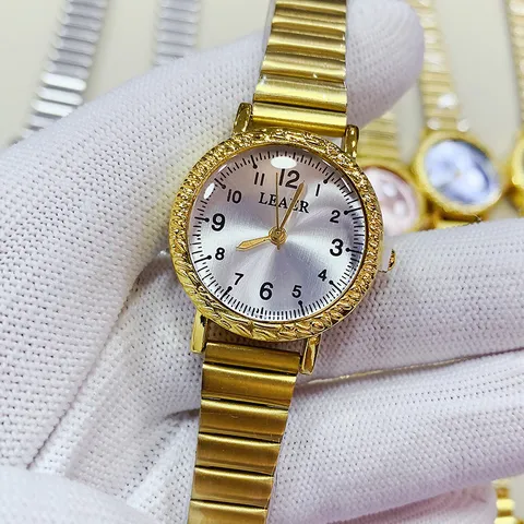 Montre à Quartz pour Femme Petit Cadran Élégant Vintage Bracelet en Acier Inoxydable Nœud de Bambou Rond Analogique Wristwatch