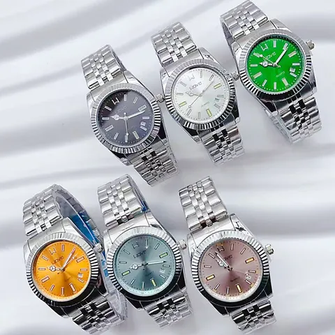 Orologio al Quarzo da Donna con Cinturino in Acciaio Inossidabile in Lega di Moda Orologio da Polso Classico con Quadrante Soleil Rotondo Lunetta Zigrinata Indicatore della Data