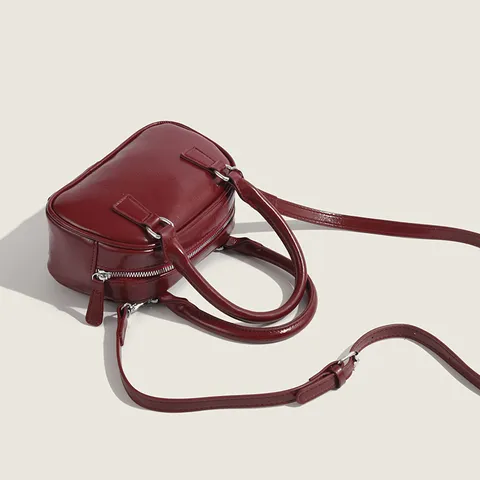 Sac Boston Mode en Cuir PU pour Femmes Rétro Couleur Unie Décontracté Épaule Bandoulière Sac à Main Trajet Quotidien Satchel