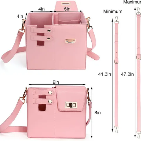 Casual PU Leather Crossbody Bag Women Water Bottle Holder Shoulder Bag Multifunctional Bucket Bag