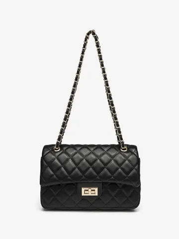 Women's Quilted Chain Crossbody Bag PU Leather Luxury Designer Style Commuter Shoulder Bag Handbag