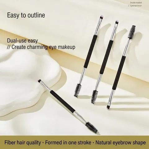 Doppelendige Augenbrauenbürste Spirale Wimpernbürste Zwei In Eins Make Up Pinsel Kosmetikwerkzeug Mit Kunststoffgriff Metallrohr Für Tägliche Reisepflege