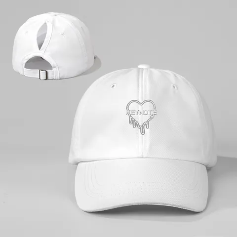 Damen Casual Wasgewaschenes Polyester Baseballkappe Verstellbar Outdoor Sonnenschutz Herz Buchstabe Bedruckt Sport Dad Hat
