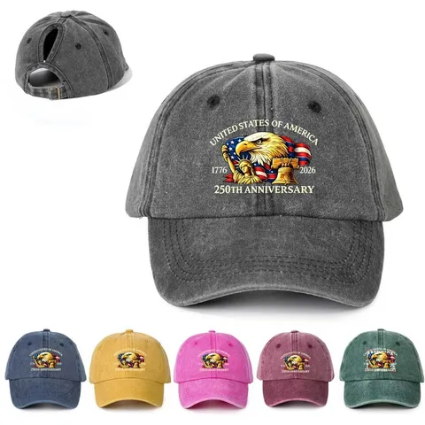 Damen Vintage Gewaschen Baumwolle Baseball Kappe Adler Druck Verstellbar Outdoor Sonnenschutz Casual Sport Hut