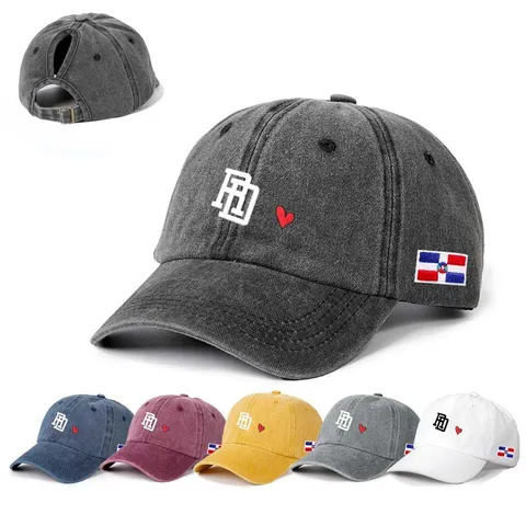 Unisex Verstellbar Pferdeschwanz Baseballkappe Buchstabe Herz Stickerei Gebogene Krempe Polyester Outdoor Sonnenschutz Hut