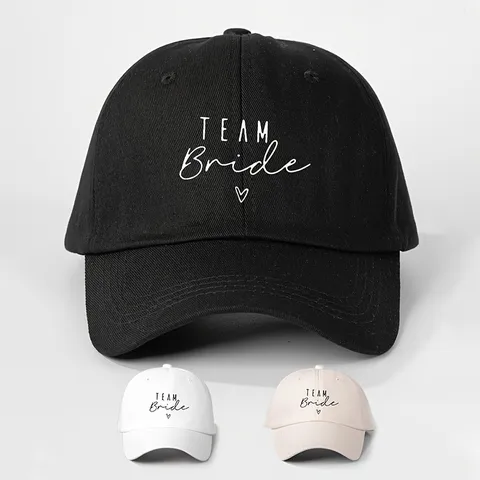 Womens Baseball Cap Team Bride Heart Letter Print Adjustable Outdoor Sun Protection Sports Hat Fashion Casual Cap
