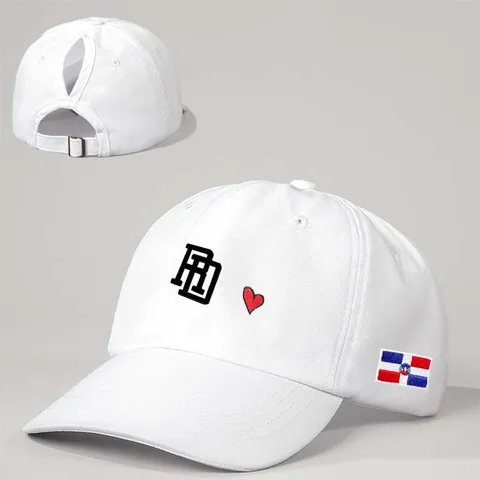 Unisex Verstellbar Pferdeschwanz Baseballkappe Buchstabe Herz Stickerei Gebogene Krempe Polyester Outdoor Sonnenschutz Hut