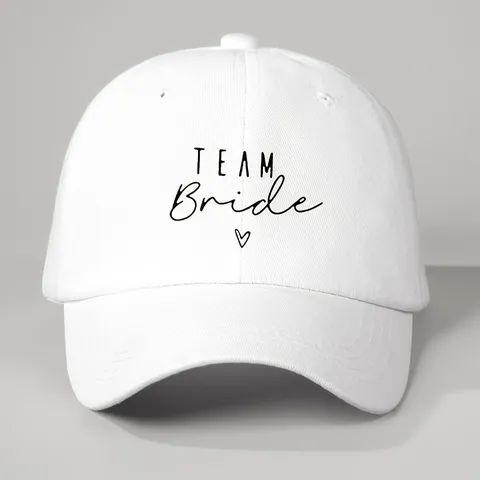 Womens Baseball Cap Team Bride Heart Letter Print Adjustable Outdoor Sun Protection Sports Hat Fashion Casual Cap