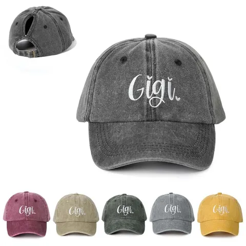 Damen Washed Cotton Pferdeschwanz Baseballkappe Verstellbare Dad Hat Mit Buchstaben Stickerei Outdoor Sonnenschutz Sportkappe