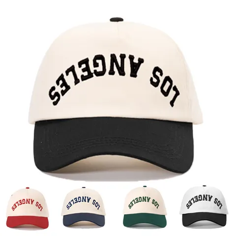 Unisex Casual Colorblock Embroidered Polyester Baseball Cap Adjustable Outdoor Sun Protection Sports Hat