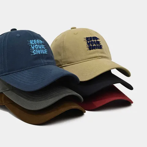 Gorra de Béisbol Vintage de Algodón Bordada con Letras para Mujeres Hombres Estilo Americano Copa Blanda Caqui Azul Rojo Negro Gris Café Moda Casual Parasol Deportivo Sombrero Ajustable
