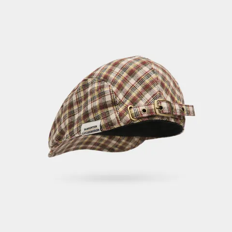 Γυναικείος Ρετρό Καρό Μπερές Newsboy Cap Color Block Βαμβακερό Μοντέρνο Ρυθμιζόμενο Καπέλο Ζωγράφου Άνοιξη Φθινόπωρο Αξεσουάρ