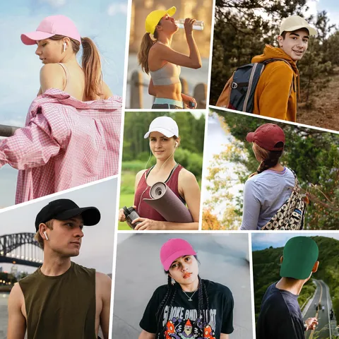 Casquette de Baseball Classique en Pur Coton Couleur Unie Épuré Unisexe Réglable Protection Solaire Pare-Soleil Chapeau à Visière pour Voyage Sport de Plein Air Mode Quotidienne