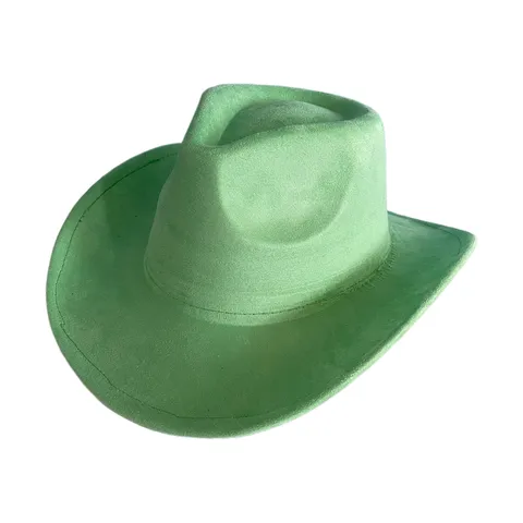 Chapeau de Cowboy Occidental Rétro Couleur Unie Unisexe Large Bord Imitation Daim Style Britannique Chapeau Pare-Soleil Extérieur