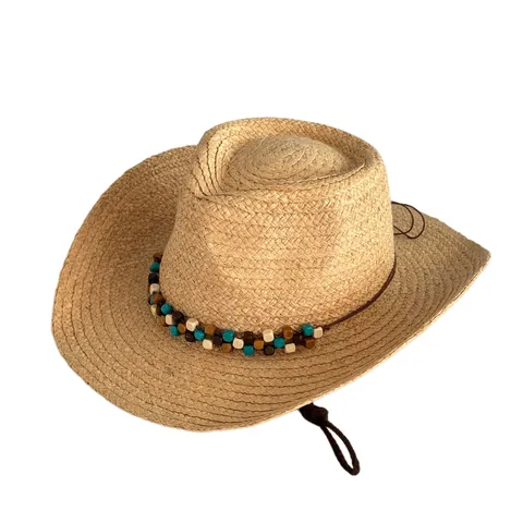 Raffia Strohoed Brede Rand Zonnehut Zomer Strand Panama Hoed Britse Vintage Cowboy Hoed Voor Mannen Vrouwen