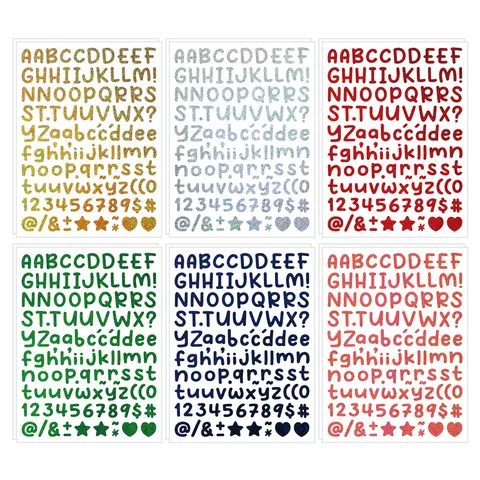 Autocollants De Lettres Pailletées Vinyle Or Argent Alphabet Chiffres Symboles Pour Bricolage Loisirs Créatifs Scrapbooking