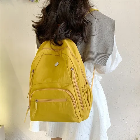Sac à Dos Décontracté en Nylon Imperméable Grande Capacité Sac d'École Voyage