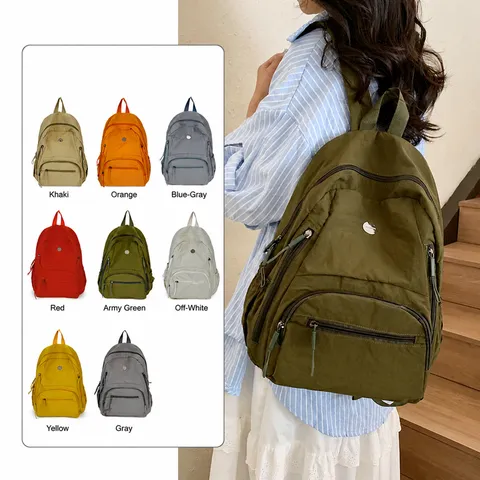 Sac à Dos Décontracté en Nylon Imperméable Grande Capacité Sac d'École Voyage