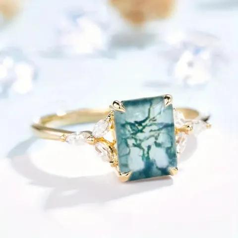 Anillo Abierto Geométrico de Cobre Con Strass Retro Vintage Anillo Incrustado Galvanizado Joyería de Moda para Fiesta Mujer